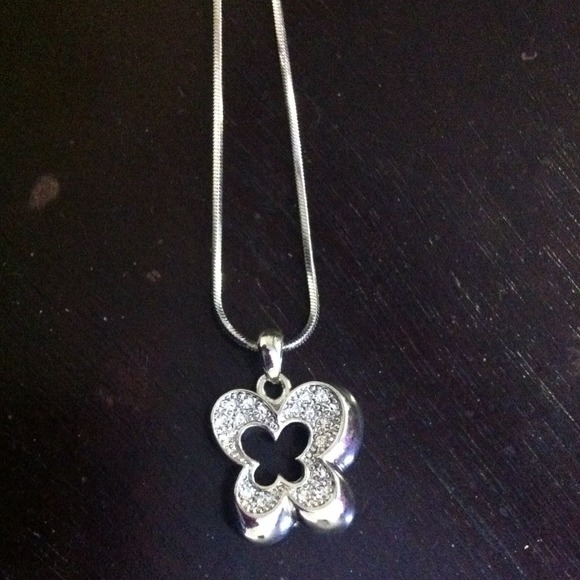 Sterling silver crystal butterfly necklace