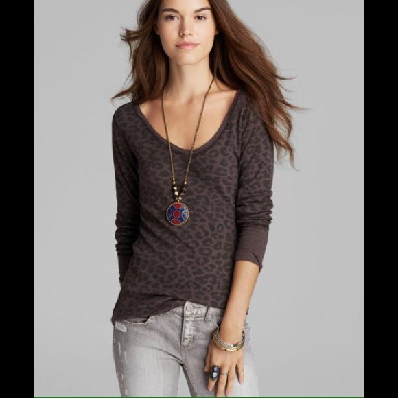 Free people NWOT Leopard thermal sz. M