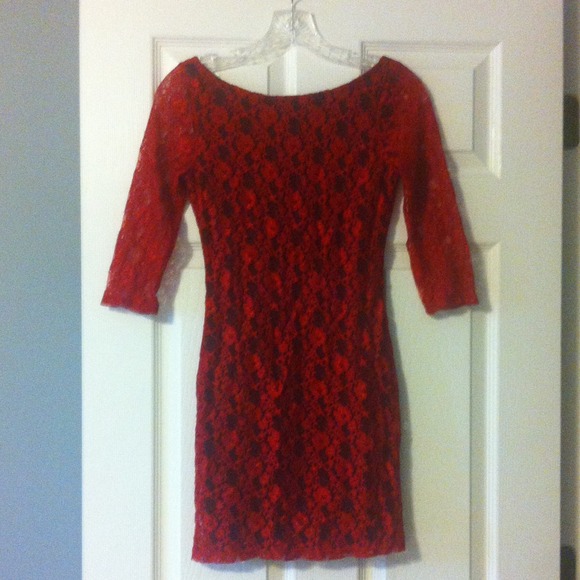 Super cute Red Lace dress!