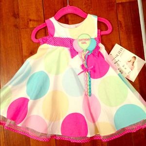 Super cute birthday girl dress w/bloomers size 12m