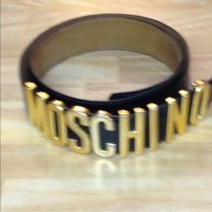 Moschino black leather belt