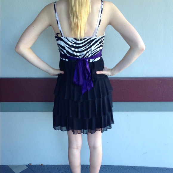 Sweet storm zebra and purple homecoming dress - Picture 3 of 4