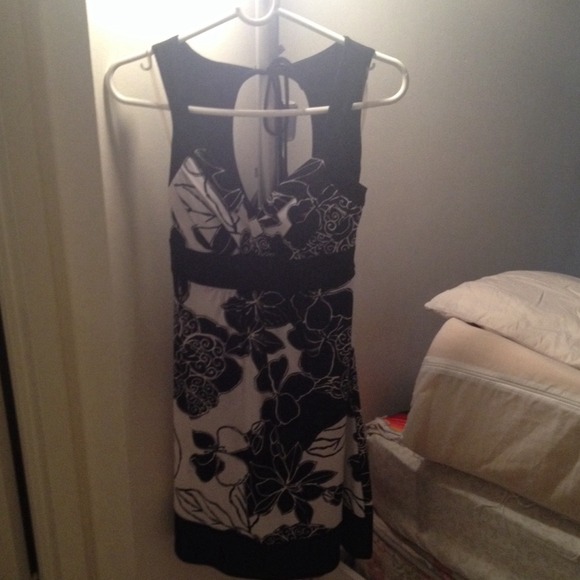 Black and white floral dress