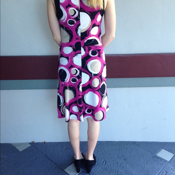 Max&Cleo pink, black, white, and tan formal dress - Picture 2 of 2