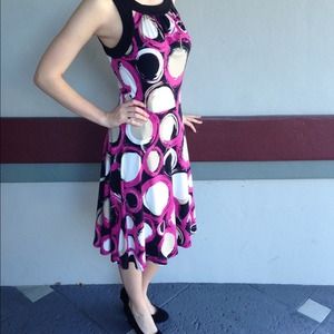 Max&Cleo pink, black, white, and tan formal dress