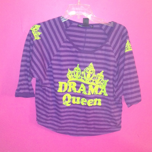 purple stripped drama queen quarter sleeve