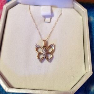 Gold butterfly necklace