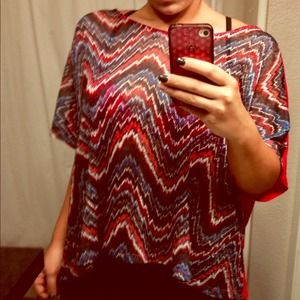 Aztec print drapey top