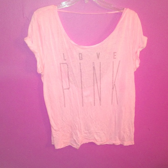 drop back light pink victoria secret shirt