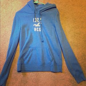 Blue Hollister hoodie.