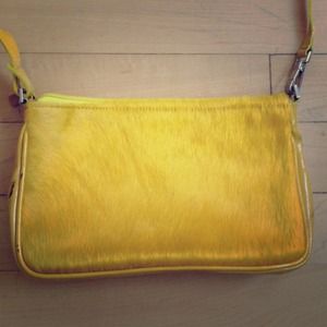 Italian yellow pony hair purse