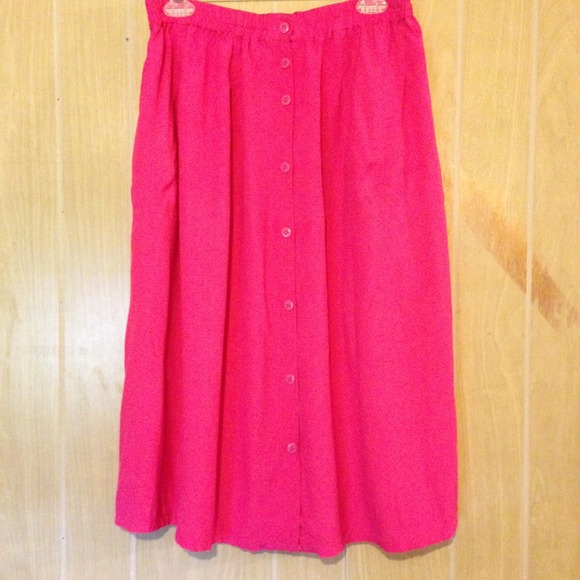 Long button up skirt.
