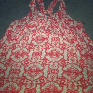 Adorable orange and white tank