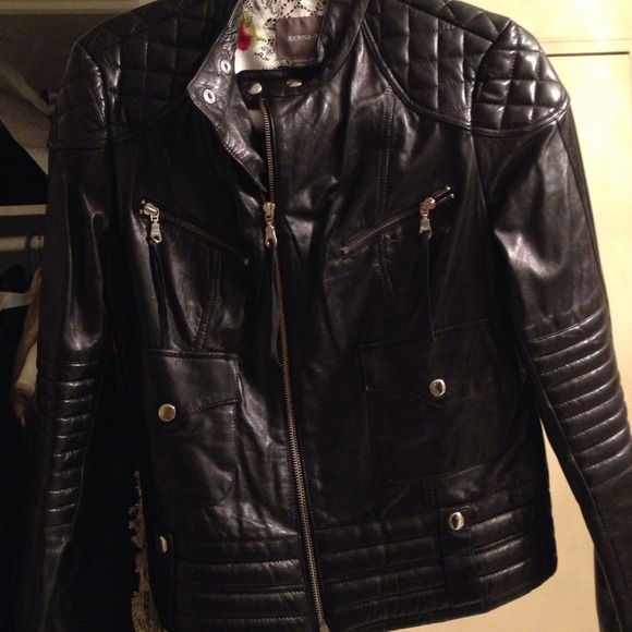 Black leather vintage jacket