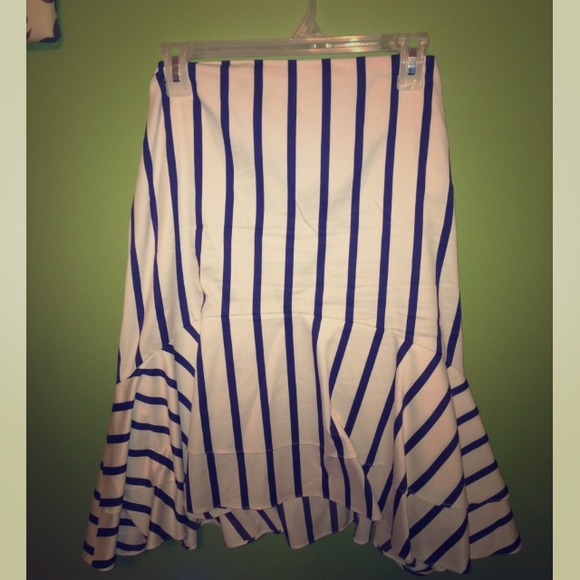 Ralph Lauren white and blue striped skirt