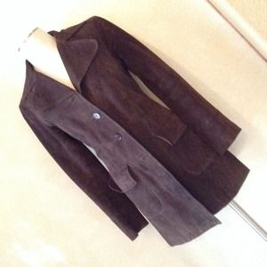 100% leather. Chocolate Brown coat