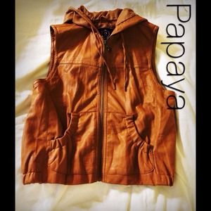 Faux leather vest
