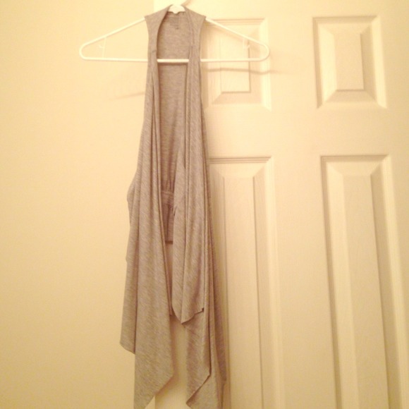Gray long vest