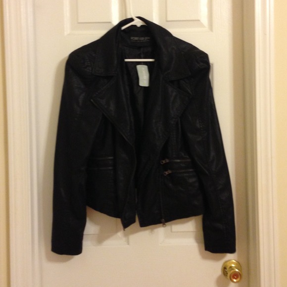 Leather biker jacket NEVER WORN