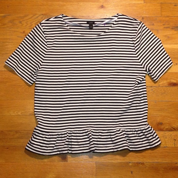 ❌Bundled❌🎀2x HP🎀J.Crew peplum stripe top - Picture 4 of 4