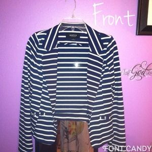 Navy blue/white blazer and aztec earring bundle