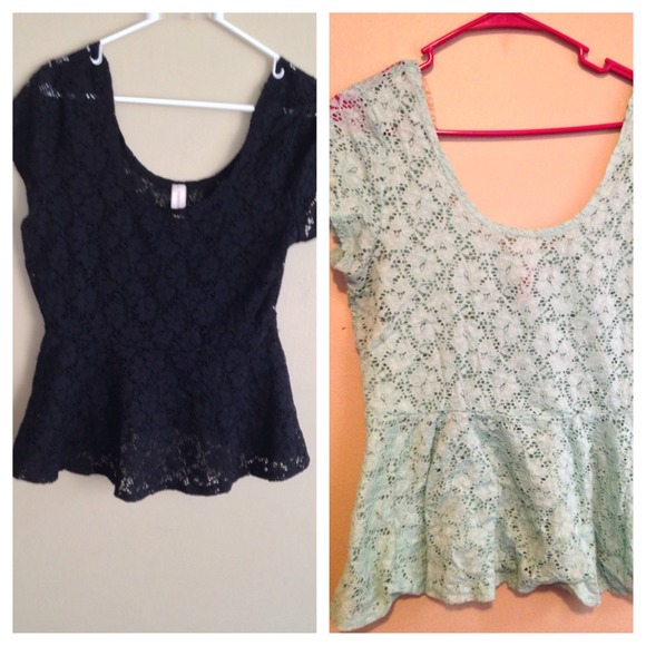 2 Peplum Tops XL