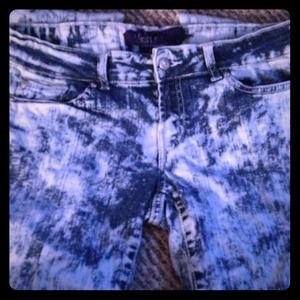 Miley Cyrus dark/light denim skinny jeans