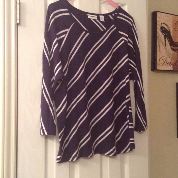 Navy &White stripe top from Chico's