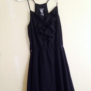 Hi-Low Black Ruffle Dress