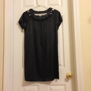 Black satin shift dress