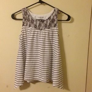 Pretty Lacey striped tank top blouse.