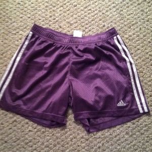 Purple Adidas shorts