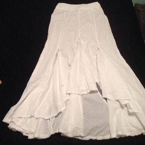 White free people maxi skirt