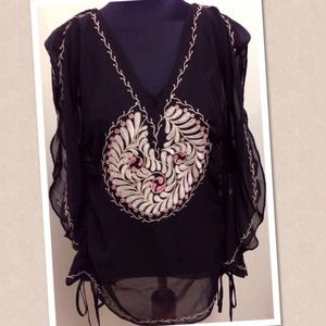 ~SOLD~ in bundle Arden Boho cold shoulder top
