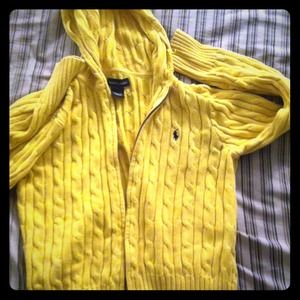 yellow Ralph Lauren sweater .