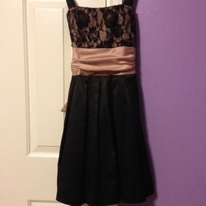 Black and light pink dress