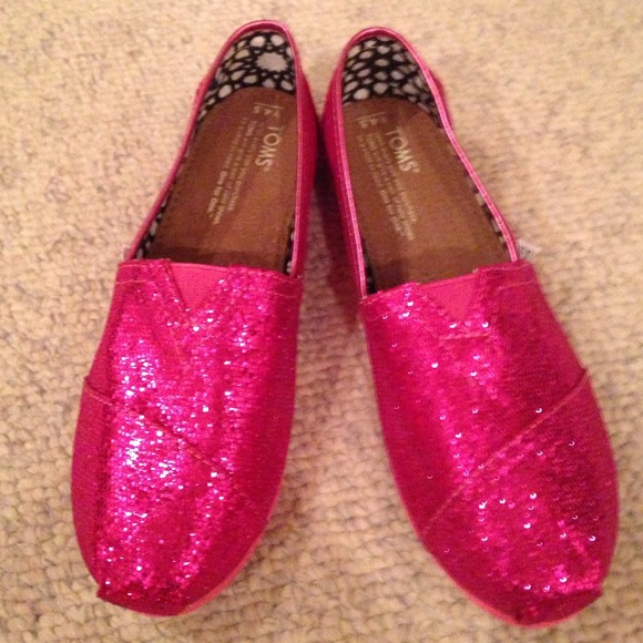 Hot pink glitter Toms!