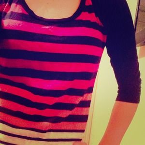 Express striped baseball tee