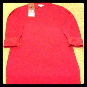 Crimson Red Burberry Brit Sweater