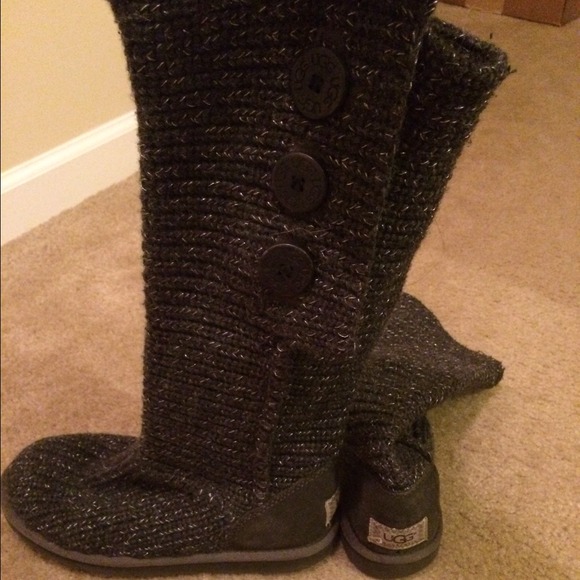Dark gray knit Ugg boots