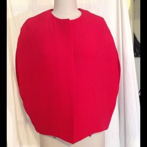 Marni raspberry cape/cocoon jacket, sleeveless.