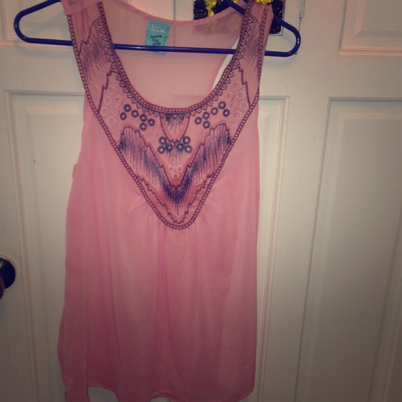 Pink sheer top