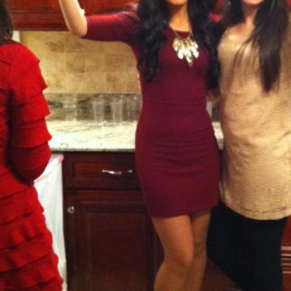 Maroon cocktail dress