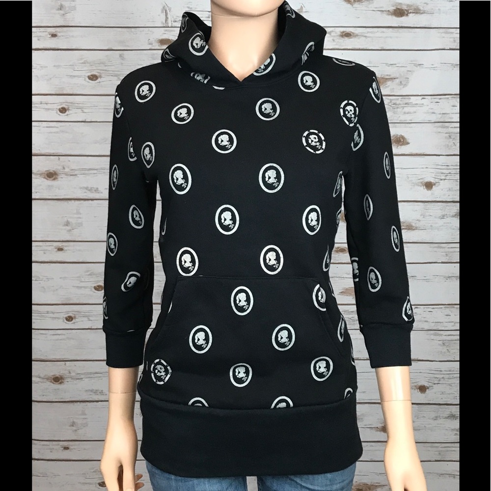 Black Primp Cameo 3/4 Length Sleeve Hoodie