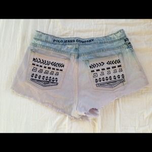 DIY dip dye high waisted shorts