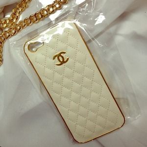 White x Gold Chanel iPhone 5 Case