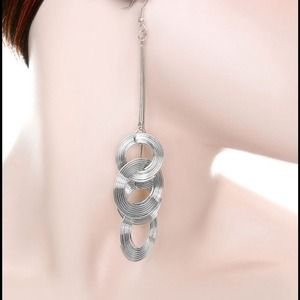 LACED HOOP DROP EARRING