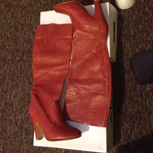 Red calf boots