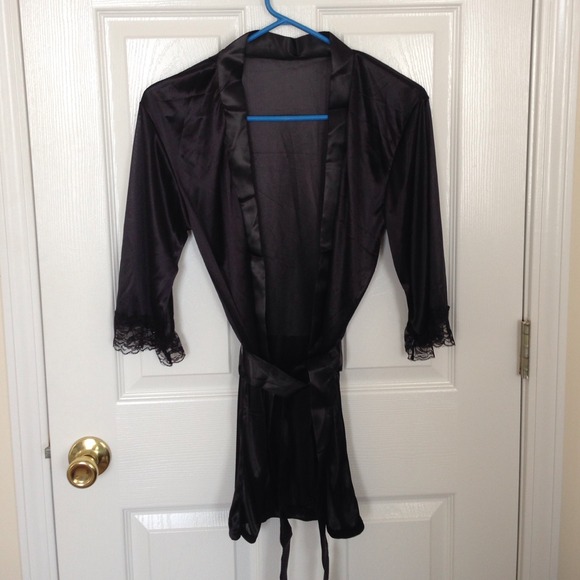 Silky black robe