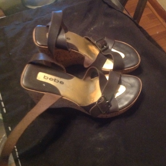 Bebe Wedges Leather